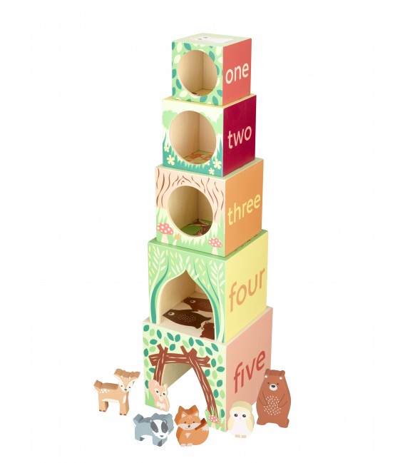 Κύβοι Στοίβαξης  woodland Orange Tree Toys