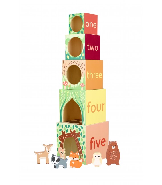 Κύβοι Στοίβαξης  woodland Orange Tree Toys