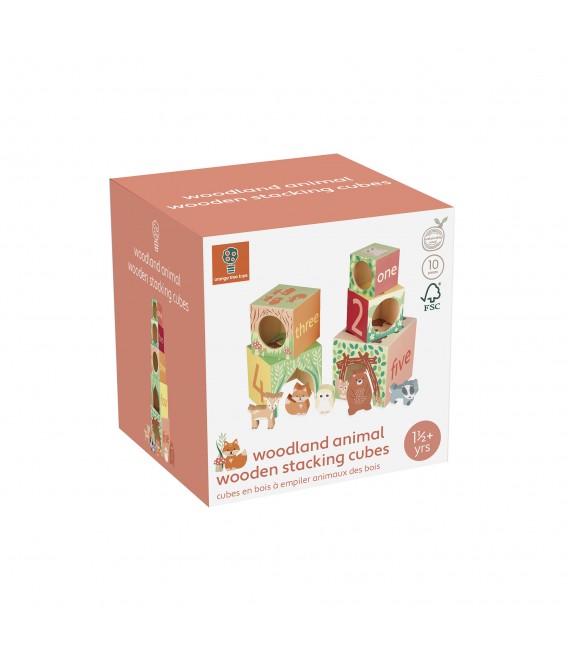 Κύβοι Στοίβαξης  woodland Orange Tree Toys