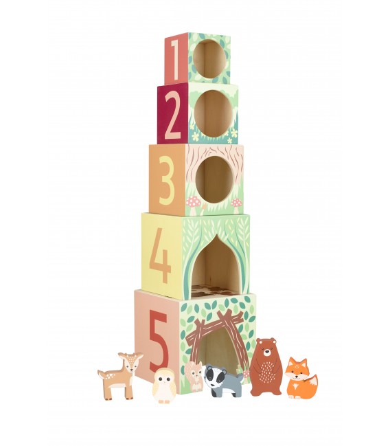 Κύβοι Στοίβαξης  woodland Orange Tree Toys