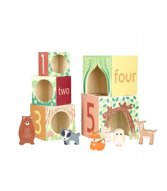 Κύβοι Στοίβαξης  woodland Orange Tree Toys