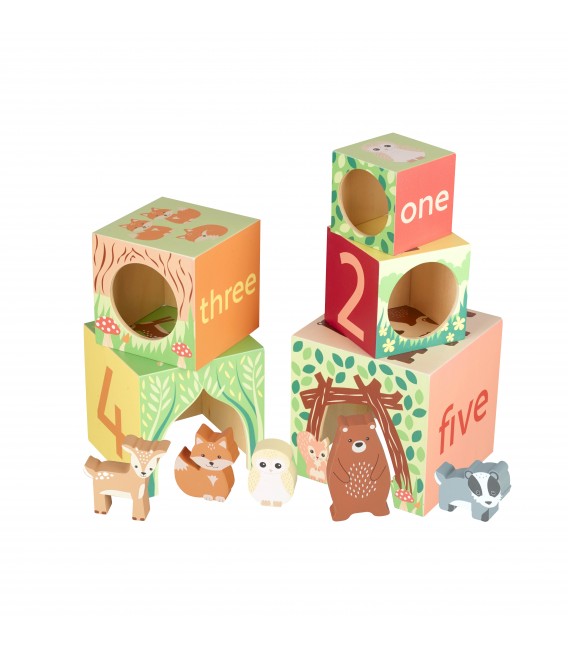 Κύβοι Στοίβαξης  woodland Orange Tree Toys