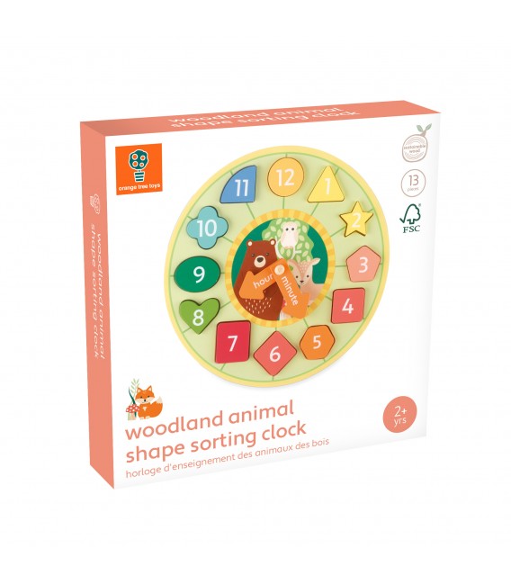 Ρολόι με  Σχήματα woodland Orange Tree Toys