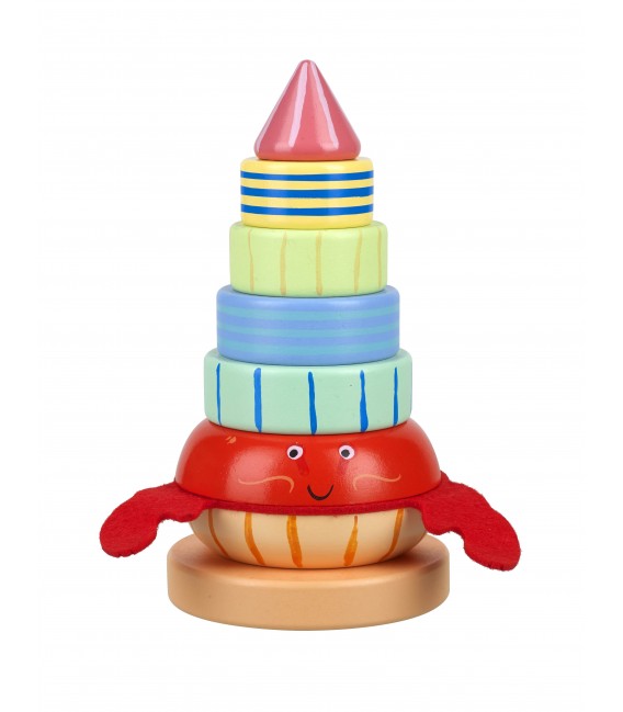 Ξύλινος κύβος στοίβαξης Καβούρι Orange Tree Toys