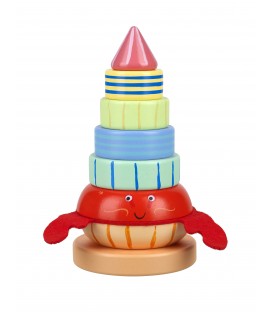 Ξύλινος κύβος στοίβαξης Καβούρι Orange Tree Toys