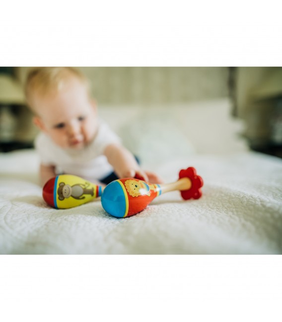 Μαράκες σετ Λιοντάρι & Μαιμού Orange Tree Toys