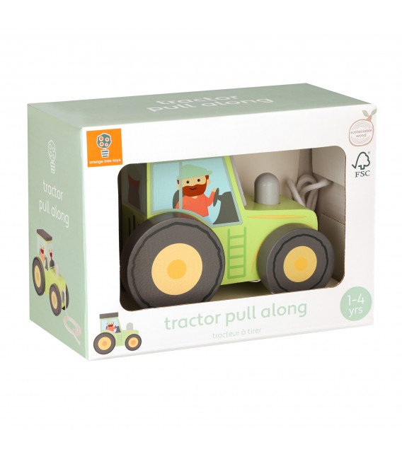 Τρακτέρ Famyard  Pull Along Orange Tree Toys