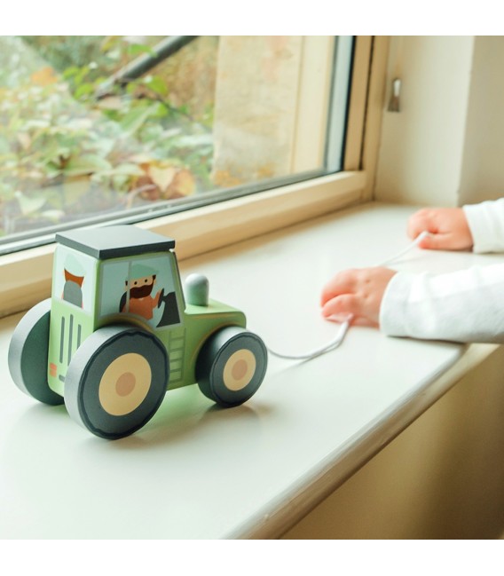 Τρακτέρ Famyard  Pull Along Orange Tree Toys