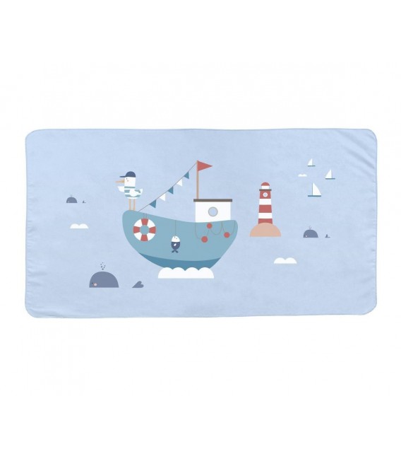 Πετσέτα Θαλάσσης 70x140cm με ύφασμα Microfibra Fishing Boat Monnëka