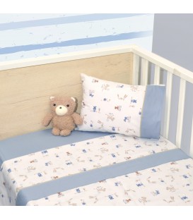 Oliver Baby Des.414 Σεντόνια Κούνιας Σετ 3τ -110x170 Μπλε