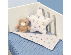 Oliver Baby Des.414 Minky Κουβέρτα Κούνιας Διπλής Όψης Ραφ 100x150