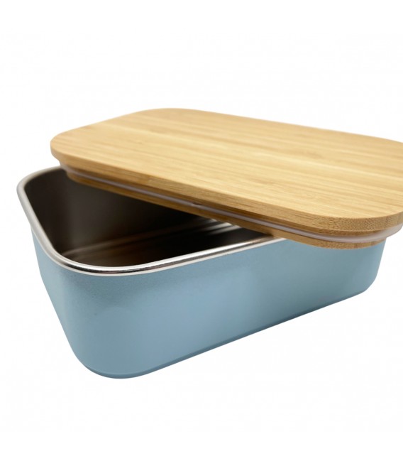 Lunchbox με καπάκι από bamboo 900ml Μπλε
