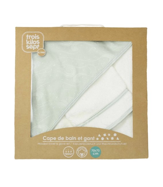 Μπουρνούζι 75x75cm & Γάντι Nova Trois Kilos Sept