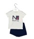 NAUTICA Des.17 ΣΕΤ T-SHIRT & SHORTS JERSEY 68cm ECRU / NAVY