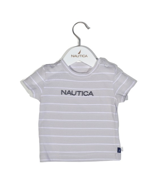 NAUTICA Des.15 T-SHIRT JERSEY ORGANIC ΓΚΡΙ ΡΙΓΕ 68cm