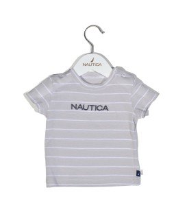 Nautica Des.15 T-Shirt  Jersey Organic Γκρι Ριγέ 74cm 6-9 μηνών