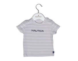 Nautica Des.15 T-Shirt  Jersey Organic Γκρι Ριγέ 74cm 6-9 μηνών