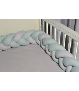 Oliver Baby des 3305 πλεξούδα Μέντα-Γκρι τριπλή Βαμβακερή 20 μ χ 200 εκ.