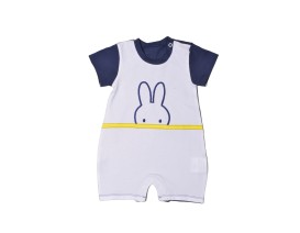 Miffy Des.10 Φορμάκι Καλοκαιρινό Λευκό Με Κέντημα 0-3 Mηνών/56 cm