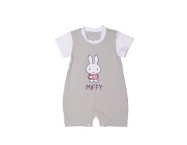 Miffy Des.15 Φορμάκι Καλοκαιρινό Γκρι Με Κέντημα 9-12 Mηνών/74 cm