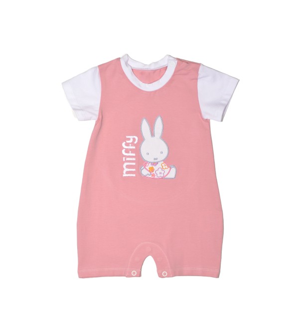 Miffy Des.16 Φορμάκι Καλοκαιρινό Ροζ Μεσαίο Με Κέντημα 0-3 Mηνών/56 cm