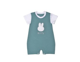 Miffy Des.18 Φορμάκι Καλοκαιρινό Μέντα Σκούρο Με Κέντημα 0-3 Mηνών/56 cm