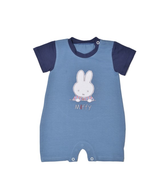 Miffy Des.19 Φορμάκι Καλοκαιρινό Μπλε Μεσαίο Με Κέντημα 0-3 Mηνών/56 cm