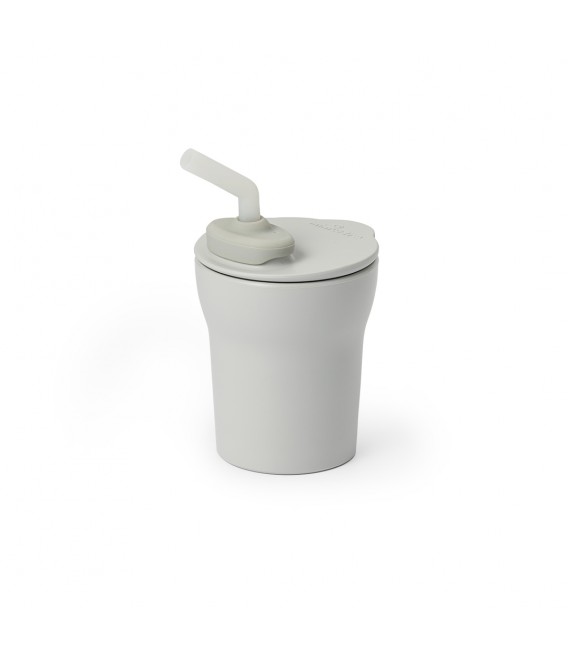 Miniware Des.15 Ποτηράκι PLA με καλαμάκι Σιλικόνης Γκρι