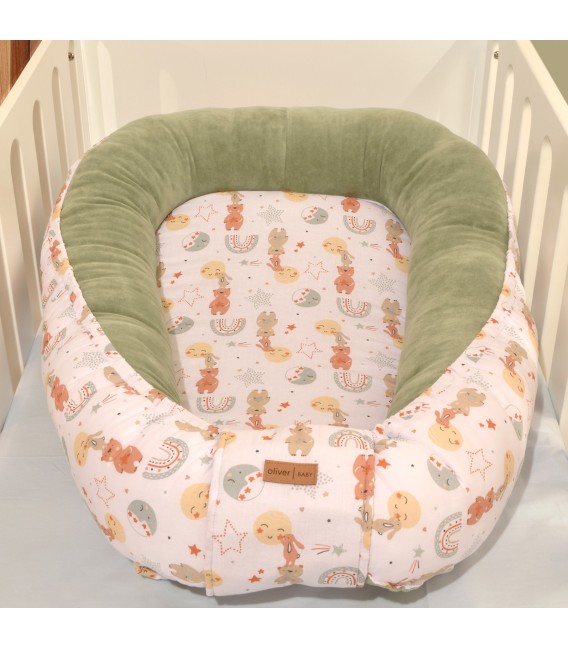 Φωλιά Διπλής Όψεως Des. 413 Λαδί Oliver Baby Oliver Baby