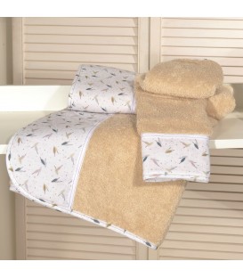 Oliver Baby σετ πετσέτες μπεζ 2 τεμ σχέδιο 404-1 100% βαμβάκι 450 ΓΡΜ/ΤΜ - 30Χ50 70Χ120