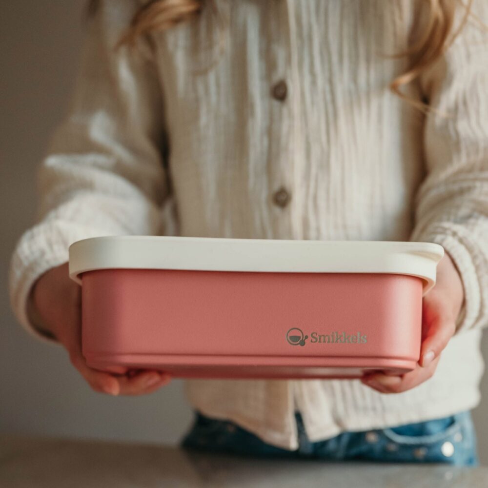 Lunch Box Μεταλλικό 900 ml Ροζ Με Καπάκι Σιλικόνης Smikkels - Image 5