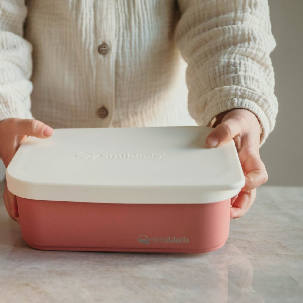 Lunch Box Μεταλλικό 900 ml Ροζ Με Καπάκι Σιλικόνης Smikkels - Image 6