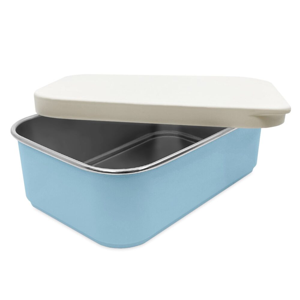 Lunch Box Μεταλλικό 900 ml Μπλε Με Καπάκι Σιλικόνης Smikkels - Image 3