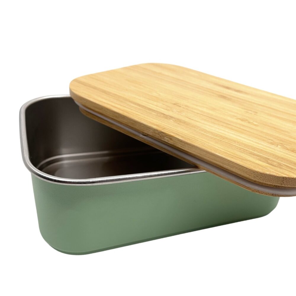 Lunch Box Με Καπάκι Από Bamboo 900ml Πράσινο - Smikkels - Image 3