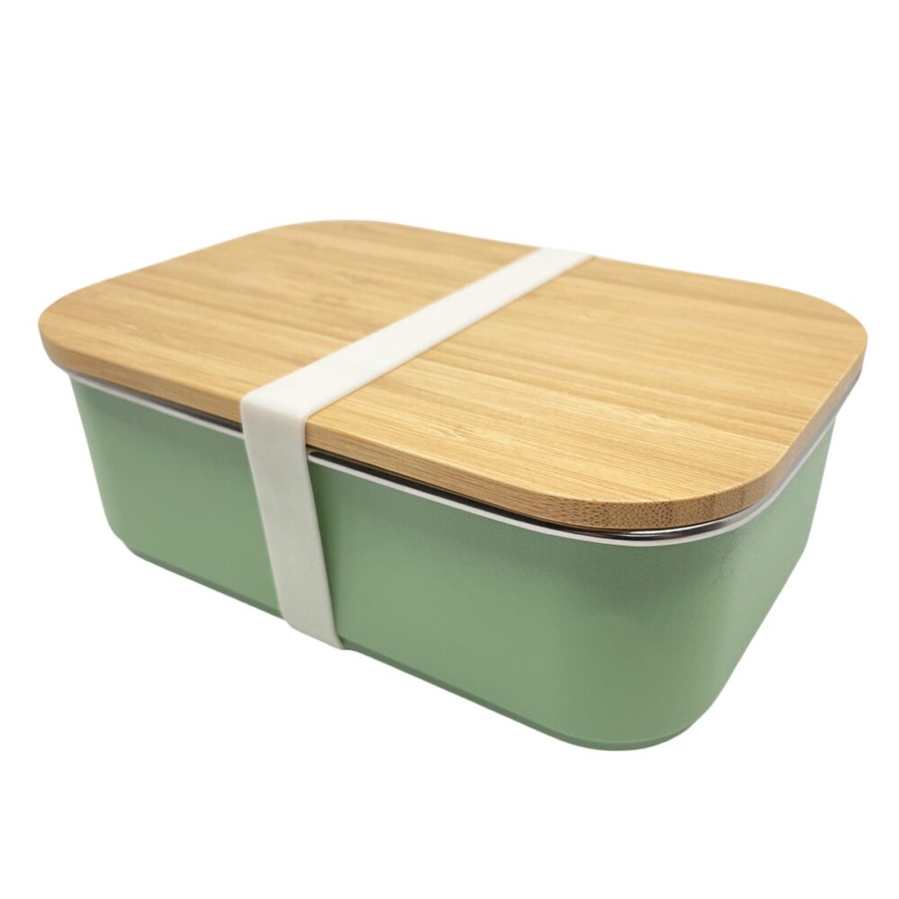 Lunch Box Με Καπάκι Από Bamboo 900ml Πράσινο - Smikkels - Image 4