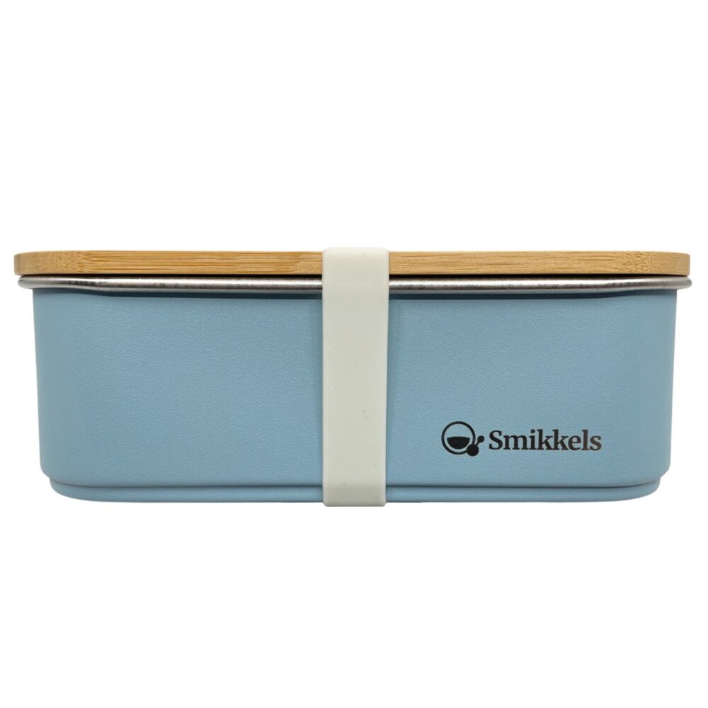 Lunch Box Με Καπάκι Από Bamboo 900ml Μπλε - Smikkels