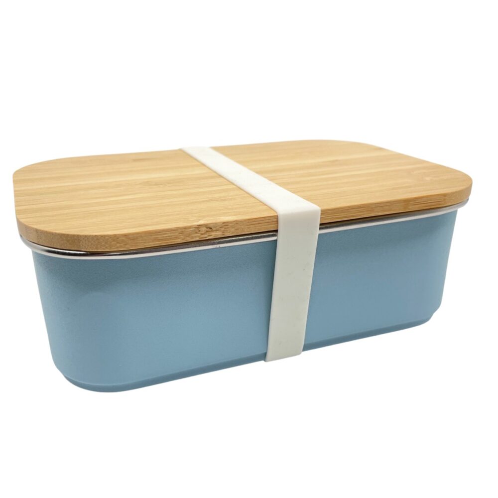 Lunch Box Με Καπάκι Από Bamboo 900ml Μπλε - Smikkels - Image 2