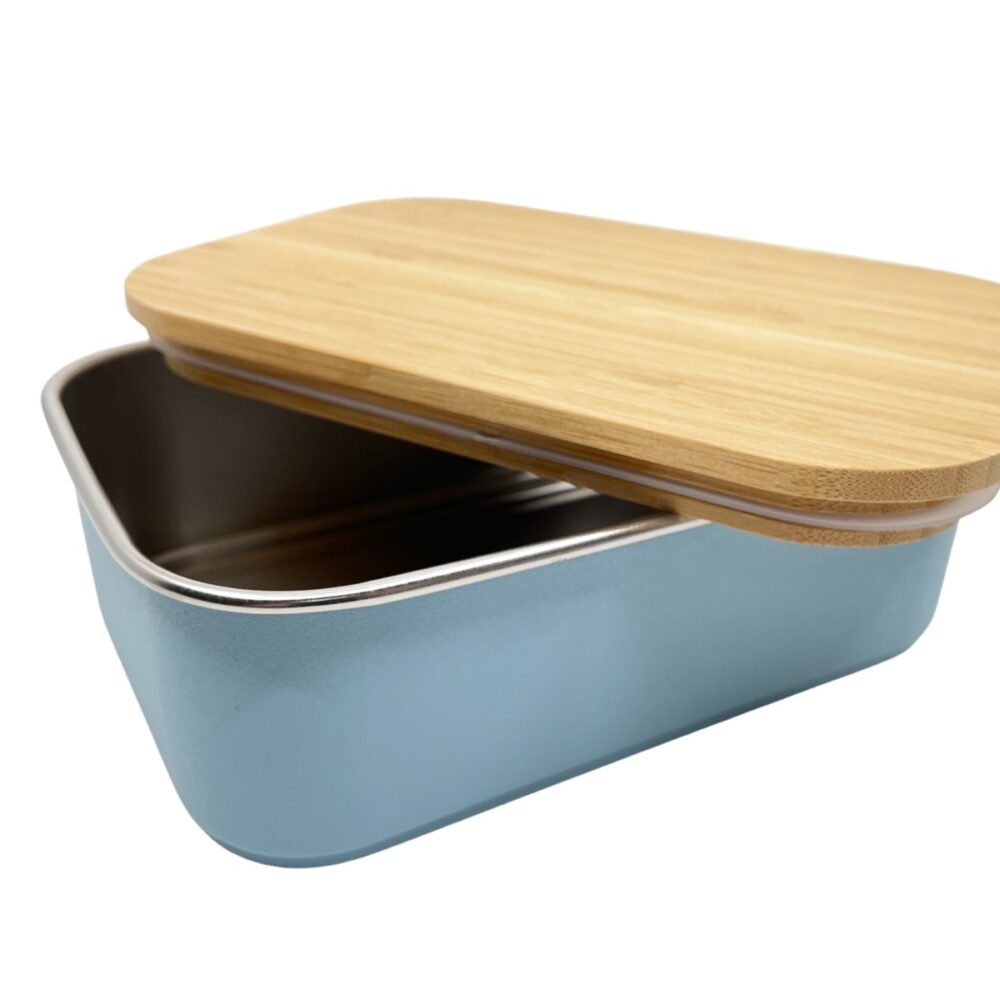 Lunch Box Με Καπάκι Από Bamboo 900ml Μπλε - Smikkels - Image 3