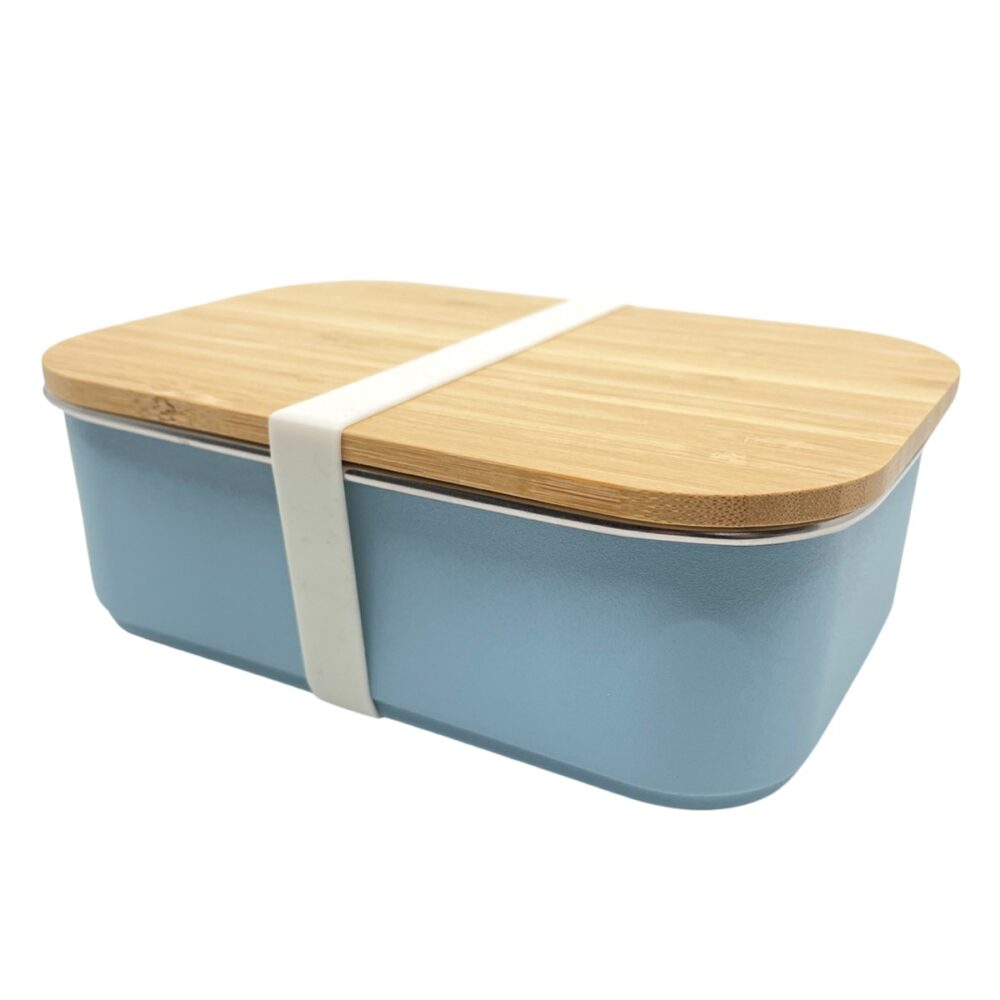 Lunch Box Με Καπάκι Από Bamboo 900ml Μπλε - Smikkels - Image 4