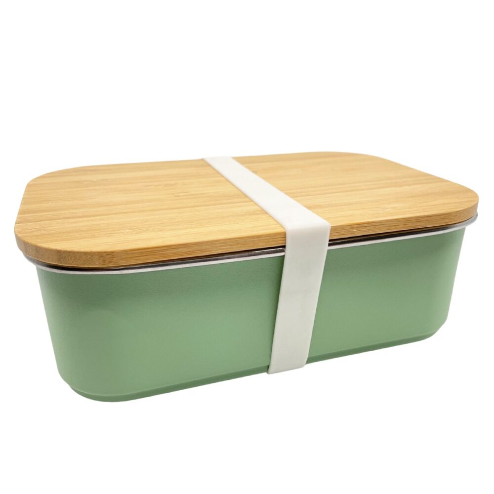 Lunch Box Με Καπάκι Από Bamboo 900ml Πράσινο - Smikkels - Image 2