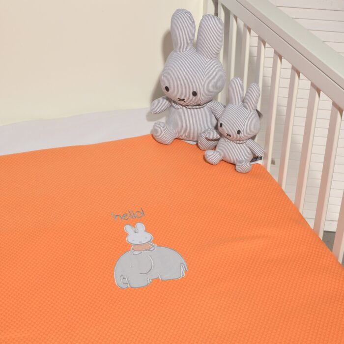 Miffy Des.13 Πικέ κούνιας Πορτοκαλί 100x140