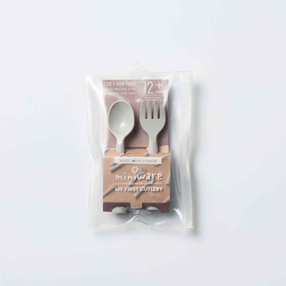 Miniware Des.15 Πιρούνι & Κουτάλι PLA Γκρι-13,5cm - Image 2
