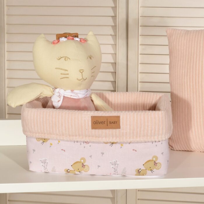 Καλάθι Αποθήκευσης Des.412 Ροζ 25x15x13 ύψος Oliver Baby